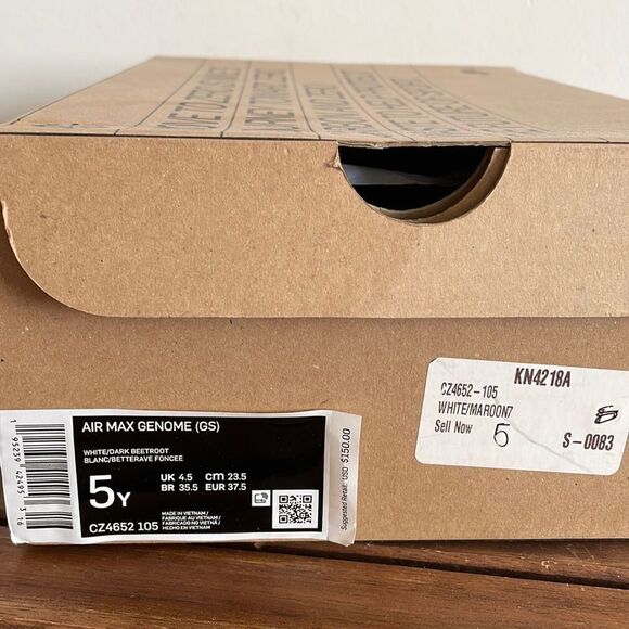 Nike Air Max Genome(GS) White Dark Beetroot Big Kid 5Y(CZ4652-105) - Picture 10 of 11